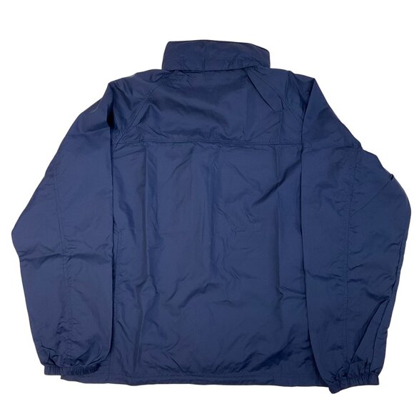 LL Bean Navy Blue Mens Large Zip-Up Windbreak Rain Jacket Outdoor Active Hooded - Picture 2 of 12